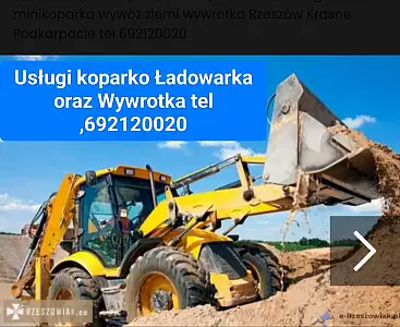 Usługi minikoparka Rzeszów Krasne Strażów Palikówka tel 692120020 - Zdjęcie 2 - RZESZOWIAK.EU