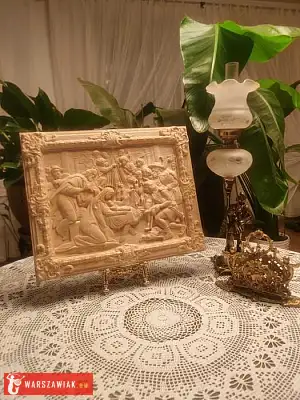 Dekoracyjny panel„Pokłon Pasterzy–Betlejemska Noc”Relief, płaskorzeźba - Zdjęcie 2 - DEALLO.PL