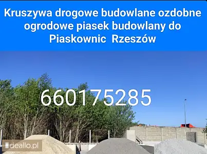 Transport piasek płukany kopany Rzeszów Podkarpacie tel 660175285 - DEALLO.PL