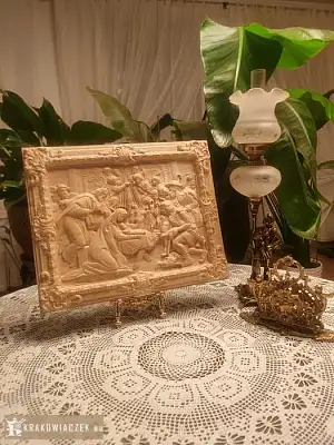 Dekoracyjny panel„Pokłon Pasterzy–Betlejemska Noc”Relief, płaskorzeźba - Zdjęcie 3 - WARSZAWIAK.EU