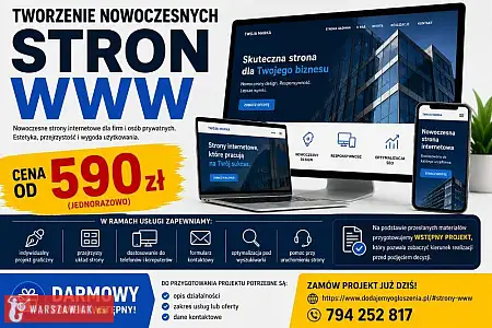 Strona www dla firmy | wersja mobilna w cenie - bez przepłacania - WARSZAWIAK.EU