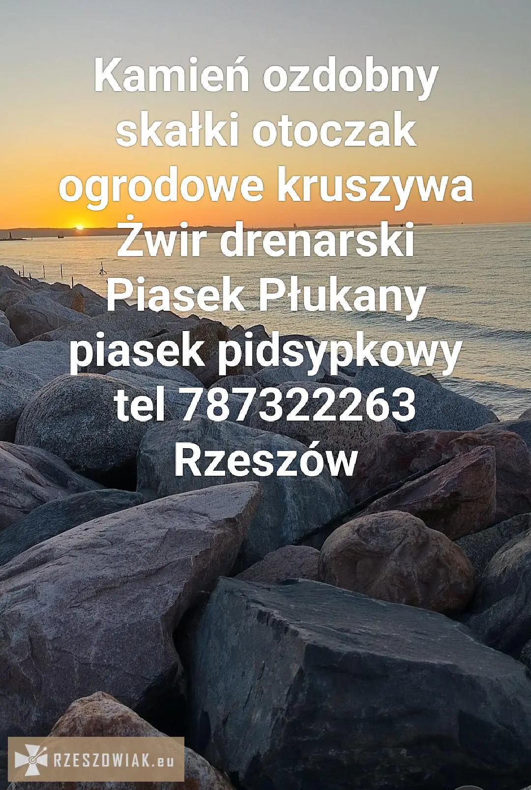 Żwir drenarski kamień otoczak kliniec grys piasek Tyczyn Budziwój Rzeszów - Zdjęcie 3 - DEALLO.PL
