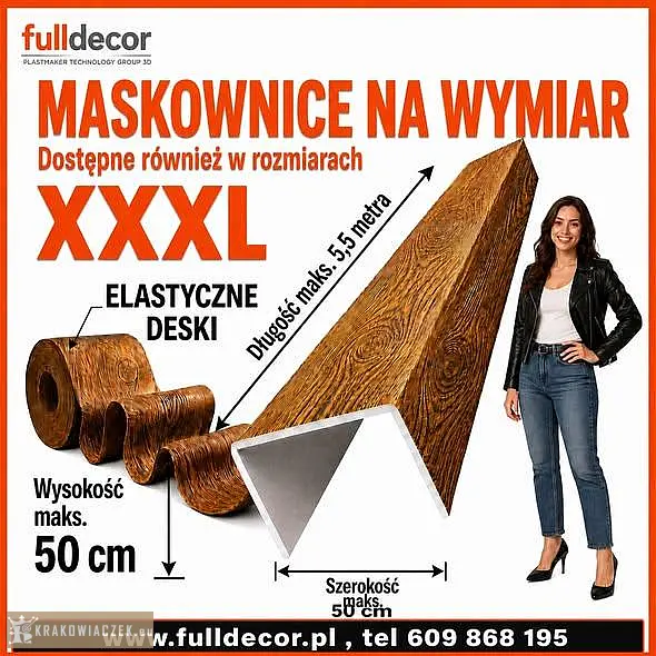 Imitacja drewna na wymiar - Belki rustykalne, Maskownica styropianowa, Lamele sufitowe, Deska elewac - Zdjęcie 1 - KRAKOWIACZEK.EU