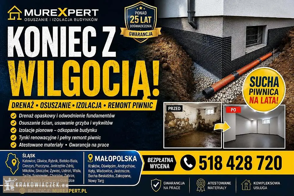 Osuszanie budynków, izolacja fundamentów, iniekcja krystaliczna, podcinanie ścian Małopolska/ Śląsk - Zdjęcie 4 - DEALLO.PL