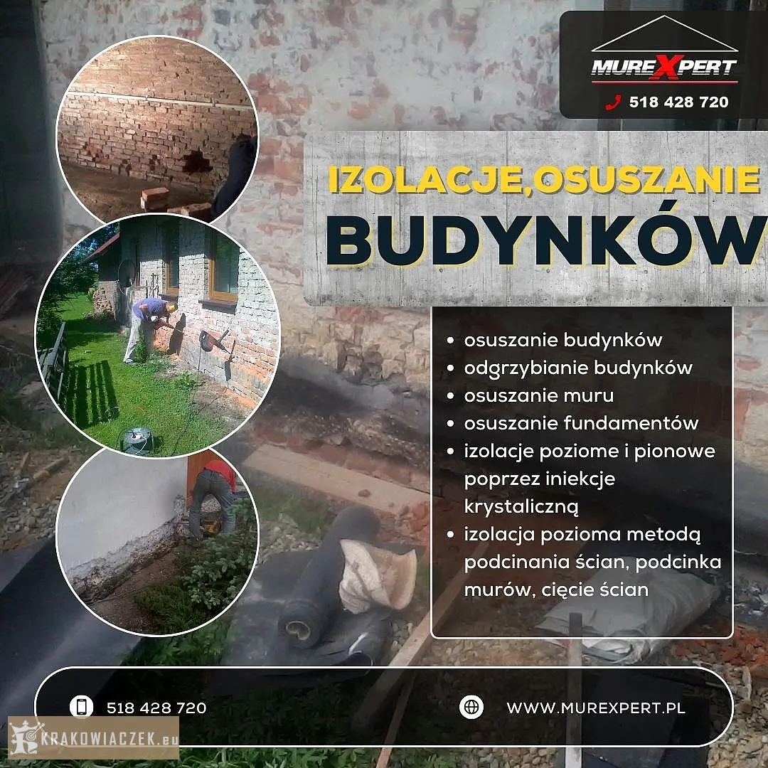 Iniekcja krystaliczna, osuszanie fundamentów i podcinanie ścian - skutecznie, bez odkopywania - Zdjęcie 2 - KRAKOWIACZEK.EU
