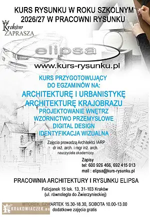 Kurs Rysunku Elipsa zapisy  2026/27 Architektura, Wzornictwo, Wnętrza - DEALLO.PL