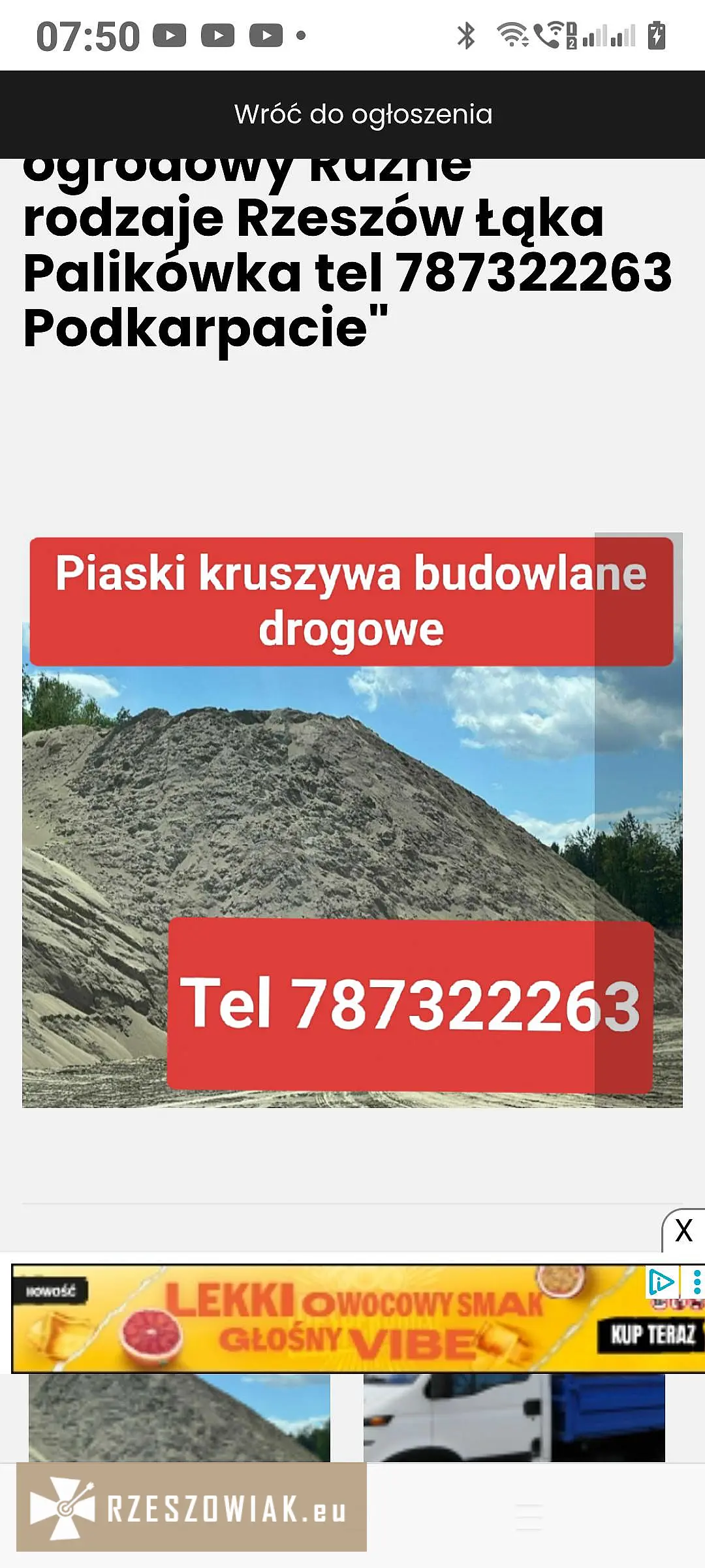 Sprzedaż Piasek płukany szary piasek pidsypkowy Zułty do murowania tel 787322263 Podkarpacie - Zdjęcie 2 - RZESZOWIAK.EU