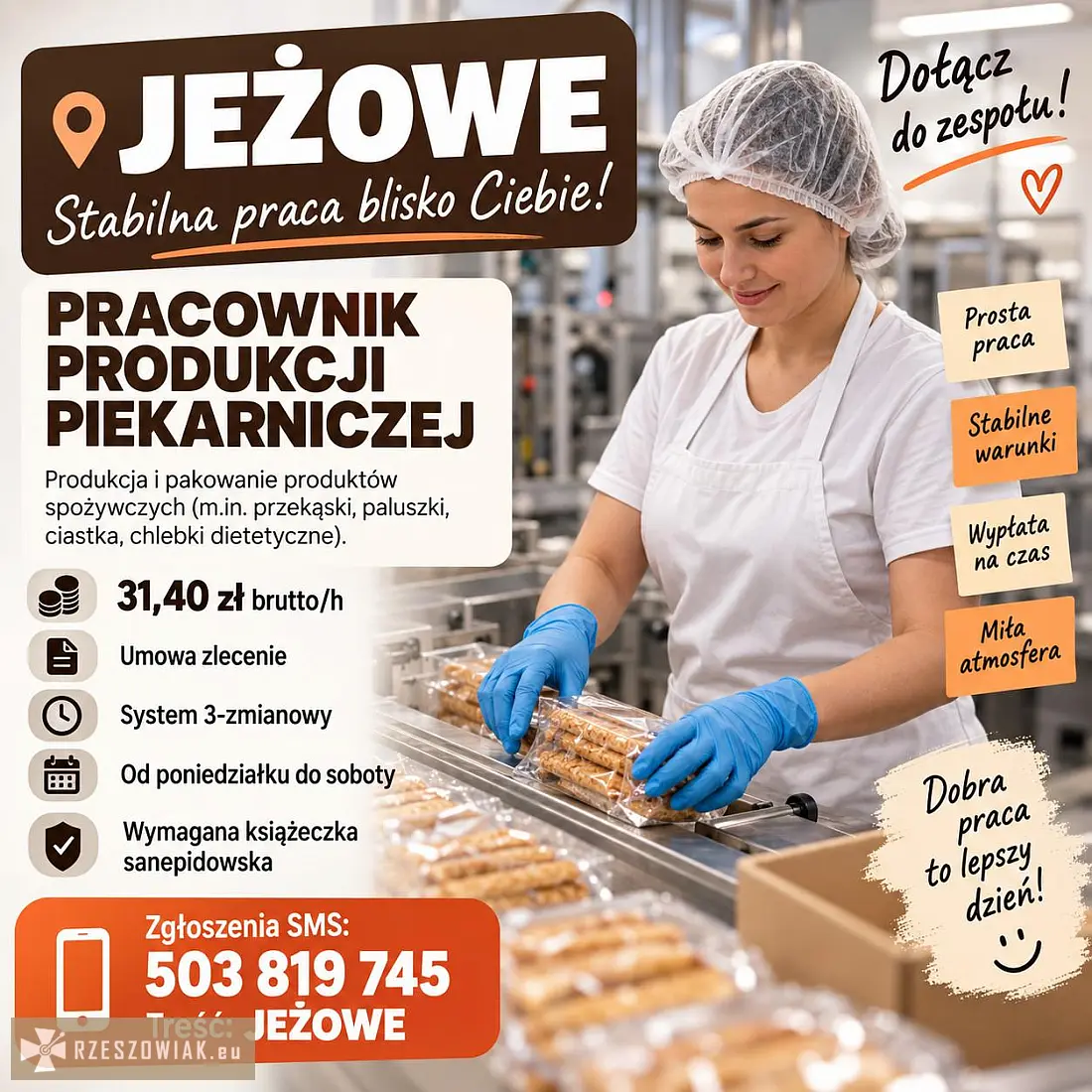 Pracownik produkcji piekarniczej Jeżowe - Zdjęcie 1 - WARSZAWIAK.EU