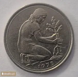 [eLicytacje] I licytacja - moneta 50 pfennig niemieckich (DM) 1975 r - DEALLO.PL