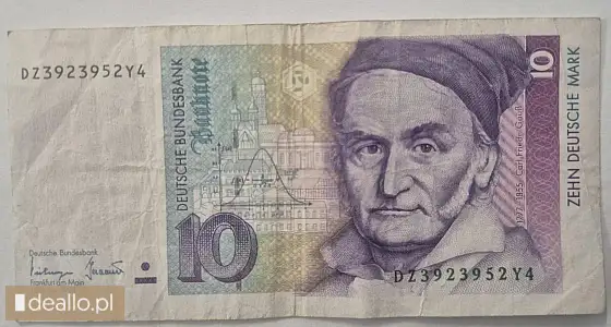 [eLicytacje] I licytacja - Banknot 10 marek niemieckich (DM) - 1993 r  - DEALLO.PL