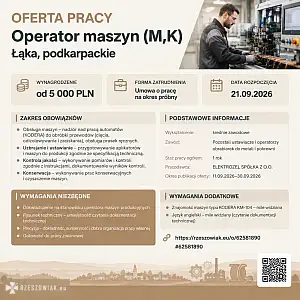 [ePraca] Operator maszyn (M,K) - RZESZOWIAK.EU