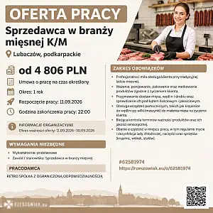 [ePraca] Sprzedawca w branży mięsnej K/M - RZESZOWIAK.EU