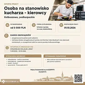 [ePraca] Osoba na stanowisko kucharza - kierowcy - RZESZOWIAK.EU