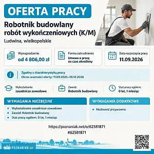 [ePraca] Robotnik budowlany robót wykończeniowych (K/M) - POZNANIAK.NET