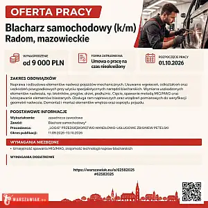 [ePraca] Blacharz samochodowy (k/m) - WARSZAWIAK.EU