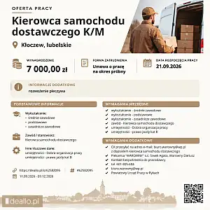 [ePraca] Kierowca samochodu dostawczego K/M - WARSZAWIAK.EU