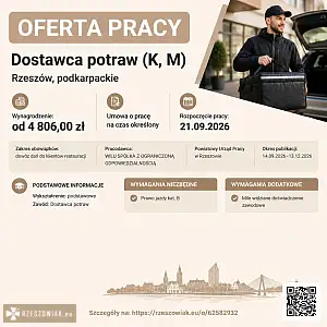 [ePraca] Dostawca potraw (K, M) - RZESZOWIAK.EU