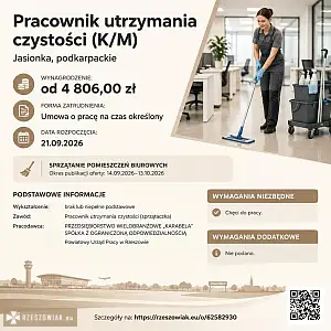 [ePraca] Pracownik utrzymania czystości (K/M) - RZESZOWIAK.EU