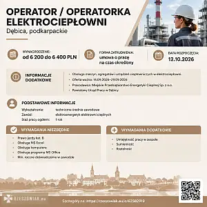 [epraca] operator/operatorka elektrociepłowni - RZESZOWIAK.EU