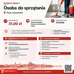 [ePraca] Osoba do sprzątania - WARSZAWIAK.EU