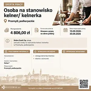 [ePraca] osoba na stanowisko kelner/ kelnerka - RZESZOWIAK.EU
