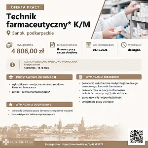 [ePraca] Technik farmaceutyczny* K/M - RZESZOWIAK.EU