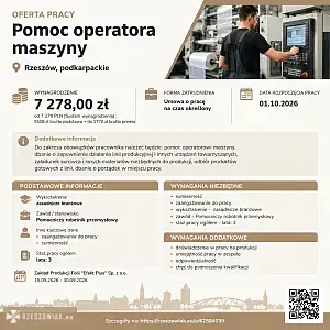 [ePraca] Pomoc operatora maszyny - RZESZOWIAK.EU