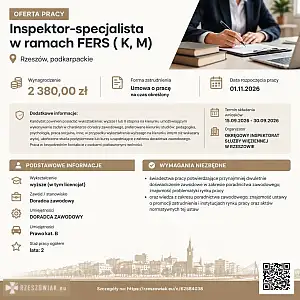 [ePraca] inspektor-specjalista w ramach FERS ( K, M) - RZESZOWIAK.EU