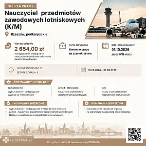 [ePraca] Nauczyciel  przedmiotów zawodowych lotniskowych (K/M) - WARSZAWIAK.EU