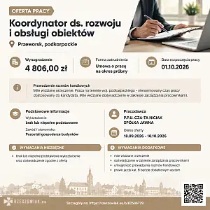 [ePraca] Koordynator ds. rozwoju i obsługi obiektów - RZESZOWIAK.EU