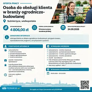 [ePraca] osoba do obsługi klienta w branży ogrodniczo-budowlanej - POZNANIAK.NET