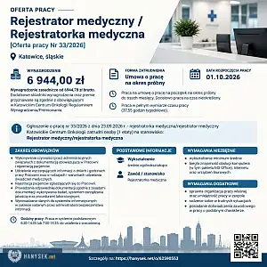 [ePraca] Rejestrator medyczny / Rejestratorka medyczna [Oferta pracy Nr 33/2026] - WARSZAWIAK.EU