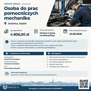 [ePraca] Osoba do prac pomocniczych mechanika - HANYSEK.NET