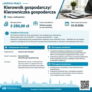 [ePraca] Kierownik gospodarczy/ Kierowniczka gospodarcza - POZNANIAK.NET