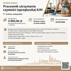 [ePraca] Pracownik utrzymania czystości (sprzątaczka) K/M - WARSZAWIAK.EU