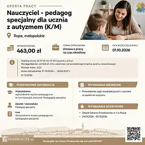 [ePraca] Nauczyciel - pedagog specjalny dla ucznia z autyzmem (K/M) - DEALLO.PL