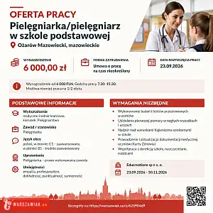 [ePraca] pielęgniarka/pielęgniarz w szkole podstawowej - WARSZAWIAK.EU
