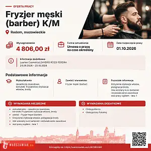 [ePraca] Fryzjer męski (barber) K/M - WARSZAWIAK.EU