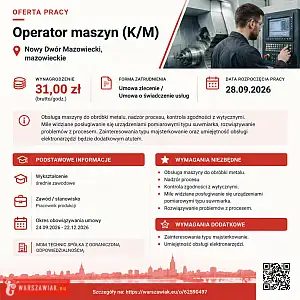 [ePraca] Operator maszyn (K/M) - WARSZAWIAK.EU