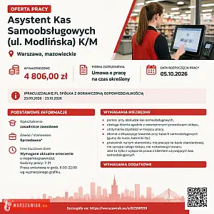 [ePraca] Asystent Kas Samoobsługowych (ul. Modlińska) K/M - WARSZAWIAK.EU