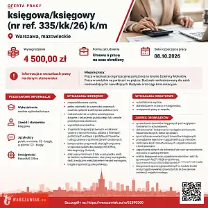 [epraca] księgowa/księgowy (nr ref. 335/kk/26) k/m - WARSZAWIAK.EU