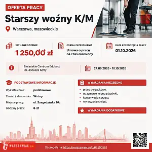 [ePraca] Starszy woźny K/M - WARSZAWIAK.EU