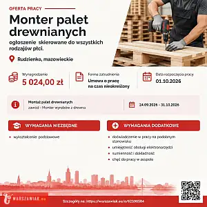 [ePraca] Monter palet drewnianych-ogłoszenie  skierowane do wszystkich rodzajów płci. - DEALLO.PL