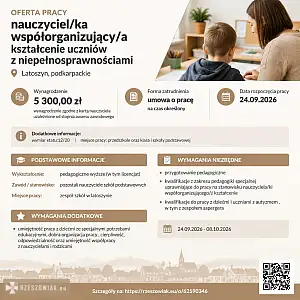 [epraca] nauczyciel/ka współorganizujący/a kształcenie uczniów z niepełnosprawnościami - WARSZAWIAK.EU