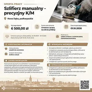 [ePraca] Szlifierz manualny - precyzjny K/M - WARSZAWIAK.EU