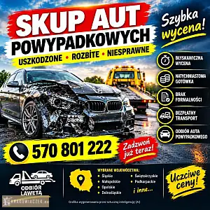 Skupujemy auta powypadkowe, uszkodzone mechanicznie i po szkodzie całkowitej - DEALLO.PL