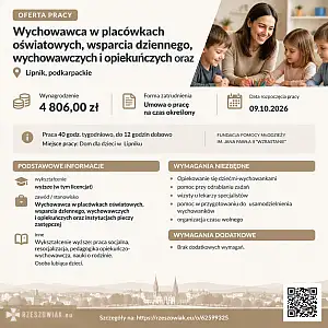 [ePraca] Wychowawca w placówkach oświatowych, wsparcia dziennego, wychowawczych i opiekuńczych oraz  - DEALLO.PL