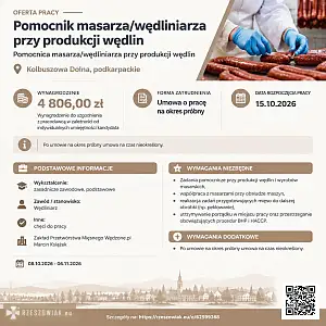 [ePraca] Pomocnik masarza/wędliniarza przy produkcji wędlin
Pomocnica masarza/wędliniarza przy produ - DEALLO.PL