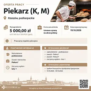 [ePraca] piekarz (K, M) - RZESZOWIAK.EU