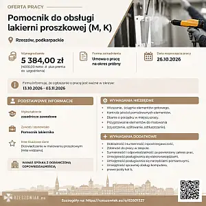 [ePraca] Pomocnik do obsługi lakierni proszkowej (M, K) - DEALLO.PL